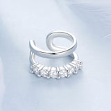 925 Sterling Silver Earrings with Pavé Setting CZ in Platinum