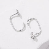 S925 Silver Brass and White Gold Plated 1.4cm Earrings for Women