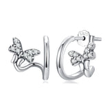 925 Sterling Silver Earrings with Pavé Setting CZ
