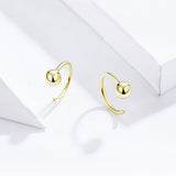 925 Sterling Silver Earrings with Plated Platinum, 1cm Diameter for Women