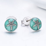 925 Sterling Silver Oxidized Enamel Earrings