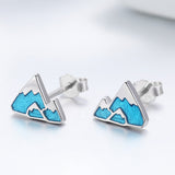 S925 Sterling Silver Earrings 0.7*0.9cm with Plated Platinum and Enamel