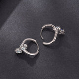 925 Sterling Silver Moissanite 0.20 Carat Earrings Plated White Gold for Women
