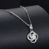 925 Sterling Silver 0.5 Carat Moissanite Necklace with White Gold Plating for Women