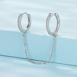 S925 Sterling Silver Earrings with Pavé Setting CZ for Women