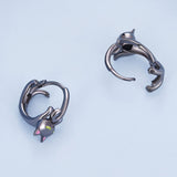 925 Sterling Silver Enamel Black Gold Earrings for Women