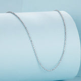 925 Sterling Silver Plated Platinum Necklace 400+50mm for Women