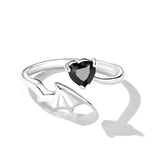 925 Sterling Silver Oxidized Pavé Setting CZ Ring