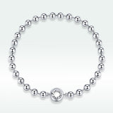 925 Sterling Silver Bracelet 17cm Oxidized & Platinum Plated for Women