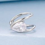 925 Sterling Silver Hoop Earrings with Pavé Setting CZ in White Gold