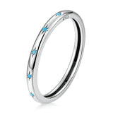 925 Sterling Silver Turquoise Oxidized Silver Ring Size 6 for Women