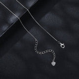 925 Sterling Silver 5mm Moissanite Necklace with Pavé Setting in White Gold, 450mm Length for Women