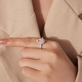 925 Sterling Silver Moissanite 1 Carat Pendant Ring Size 6 for Women