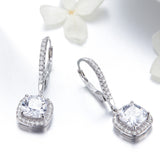 925 Sterling Silver Plated Gold Pavé Setting CZ Earrings for Women