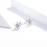 925 Sterling Silver Earrings with CZ in Pavé Setting