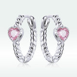 925 Sterling Silver CZ Earrings with Pavé Setting 1.3cm for Women