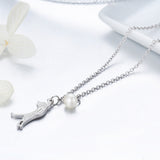 925 Sterling Silver 0.6 Carat Pearl Necklace for Women