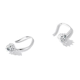 925 Sterling Silver Earrings with Pavé Setting and Platinum Plating