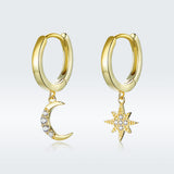 925 Sterling Silver and Gold Plated Pavé Setting CZ Earrings for Women