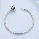 925 Sterling Silver Pavé Setting CZ Bracelet for Women - 17.0 Size, 170mm Length, 3mm Chain Thickness