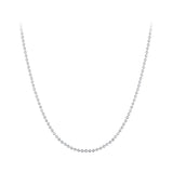 925 Sterling Silver Plated Platinum Necklace 400+50mm for Women