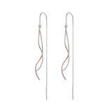 925 Sterling Silver Earrings 56*10mm Plated Platinum Rose Gold for Women