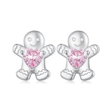925 Sterling Silver Earrings with Pavé Setting CZ - 10x9mm for Women