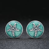 925 Sterling Silver Oxidized Enamel Earrings