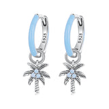 925 Sterling Silver Earrings with Nano Opal Stone and Enamel, Oxidized Finish
