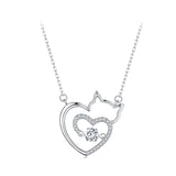 925 Sterling Silver Necklace with 19*18mm Pavé Setting CZ Pendant