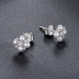 925 Sterling Silver 0.05ct Moissanite & Freshwater Pearl Earrings for Women