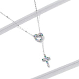 925 Sterling Silver Plated Necklace with Adjustable Length 42.5cm and CZ for Women