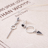 925 Sterling Silver Oxidized Pavé Setting CZ Earrings