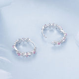925 Sterling Silver Pavé CZ White Gold Plated Earrings for Women