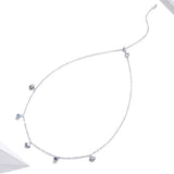 925 Sterling Silver Adjustable Necklace with Scallop Design and Pavé Setting CZ