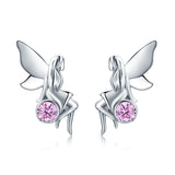 925 Sterling Silver Earrings with Pavé Setting CZ, 1.6*0.7 cm for Women