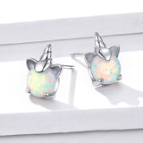 S925 Sterling Silver Earrings with Translucent Opal