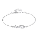 925 Sterling Silver Adjustable Bracelet with Pavé Set CZ for Women