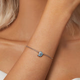 925 Sterling Silver White Gold Plated Bracelet with Enamel Process
