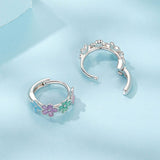 925 Sterling Silver Enamel White Gold Plated Earrings for Women