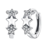 925 Sterling Silver Earrings with Pavé Setting CZ in Oxidized Silver