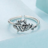 925 Sterling Silver Oxidized Adjustable Ring for Women