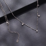 925 Sterling Silver 0.10ct Moissanite Necklace in White Gold, 40+5cm Chain for Women