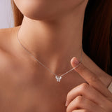 925 Sterling Silver Plated White Gold Moissanite Necklace 40+5cm for Women