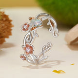 925 Sterling Silver Enamel Pavé Setting Ring for Women