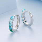 925 Sterling Silver Earrings with White Gold Plating and CZ for Women