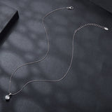 925 Sterling Silver Moissanite Necklace 40+5cm with White Gold Plating for Women