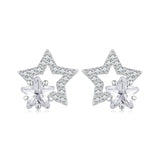 925 Sterling Silver Earrings 9x9mm with Pavé Setting CZ for Women