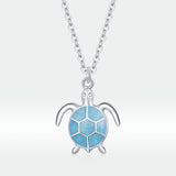 925 Sterling Silver Adjustable Necklace with Pavé CZ and Enamel, 44cm