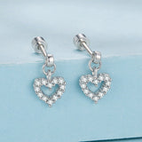925 Sterling Silver White Gold Plated Pavé CZ Earrings